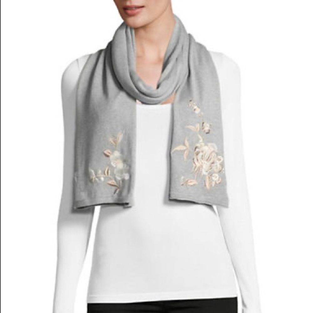 Lauren Ralph Lauren Chrysanthemum Embroidered Scarf AND HAT